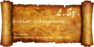 Lutter Szilveszter névjegykártya